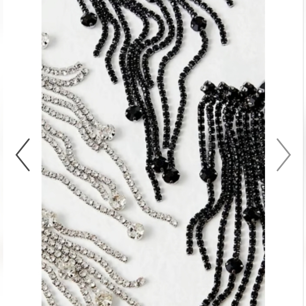 NWT Free People Black Ear Party Earrings - Picture 3 of 9